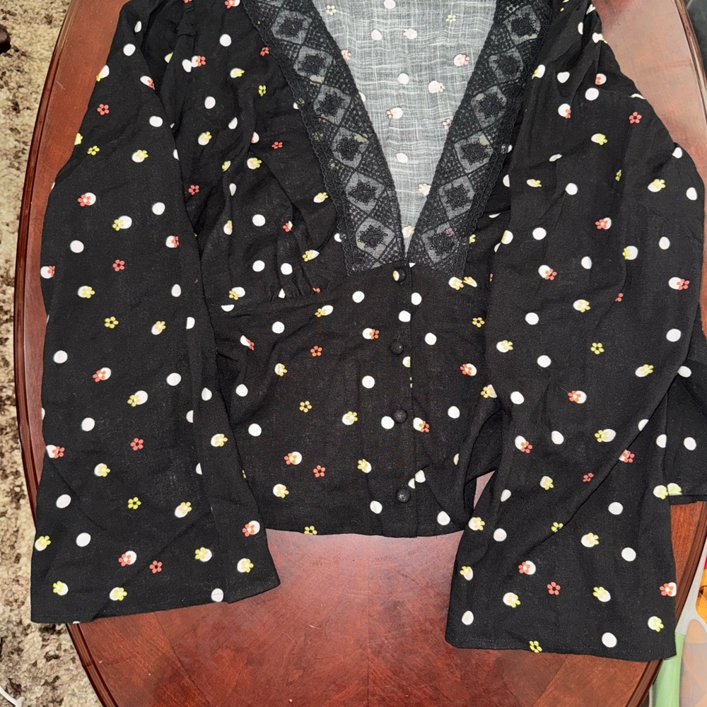 Elegant Black Floral Blouse